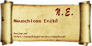 Neuschloss Enikő névjegykártya